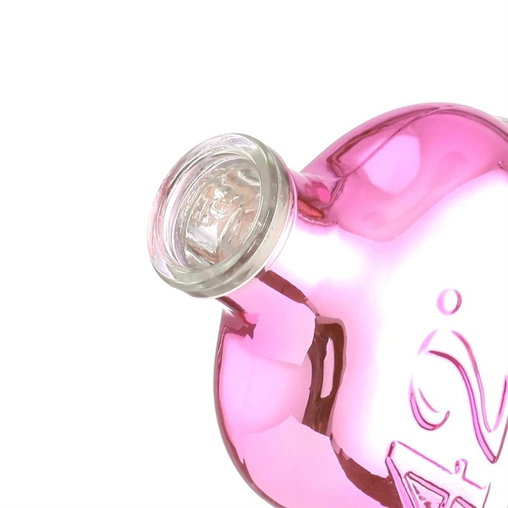 Pink-Tinted Rectangular Glass Bottle